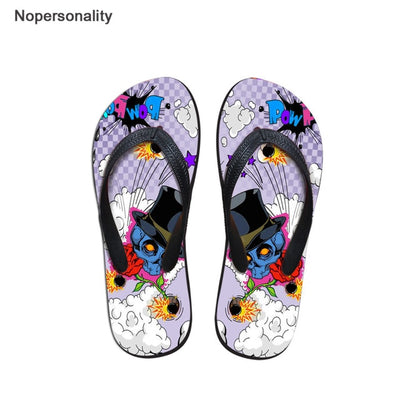 Nopersonality Cool Black Skull Design Men Summer Slippers Beach Water Flipflops High Quality Falts Casual Male Shoes pantuflas