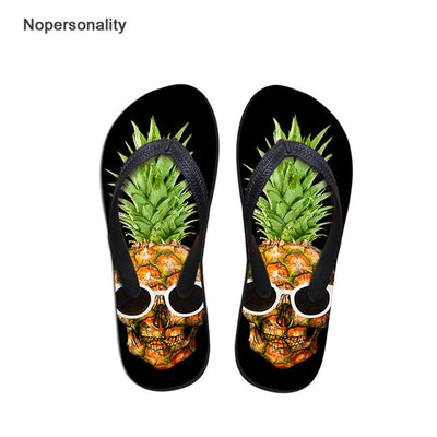 Nopersonality Cool Black Skull Design Men Summer Slippers Beach Water Flipflops High Quality Falts Casual Male Shoes pantuflas