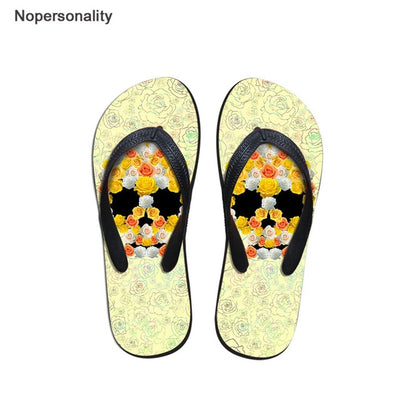 Nopersonality Cool Black Skull Design Men Summer Slippers Beach Water Flipflops High Quality Falts Casual Male Shoes pantuflas