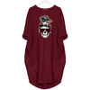 Flag Skull Head - DRESS WOMEN POCKET WOMEN PUNK COTTON OFF SHOULDER TOPS