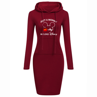 Just a woman - Hoodie Sweatershirt Dress Long Sleeve O-Neck Casual