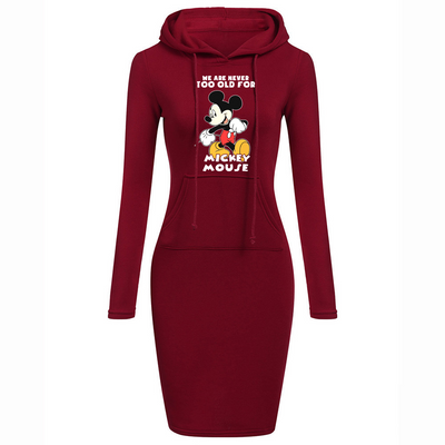 Never too old - Hoodie Sweatershirt Dress Long Sleeve O-Neck Casual