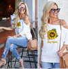 Dog Mom - Slanted Sleeve Off The Shoulder T-Shirt For Women