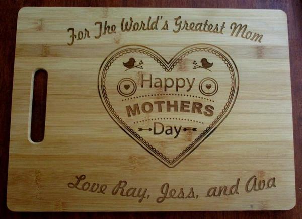 Mothers Gift Recipe for a Special Mom Custom Cutting Board Gift